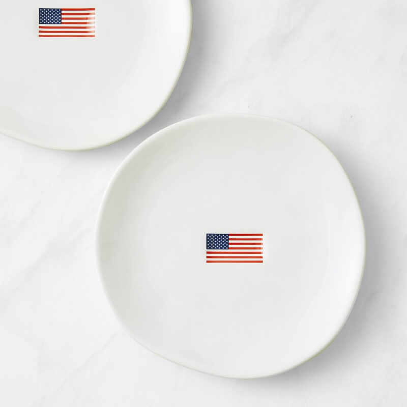 American Flag Salad Plates, Set of 4