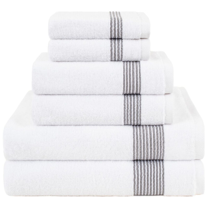 American Soft Linen 100% Micro Cotton 6 Piece Towel Set Luxury Zero Twist Ultra Soft and Plush To...