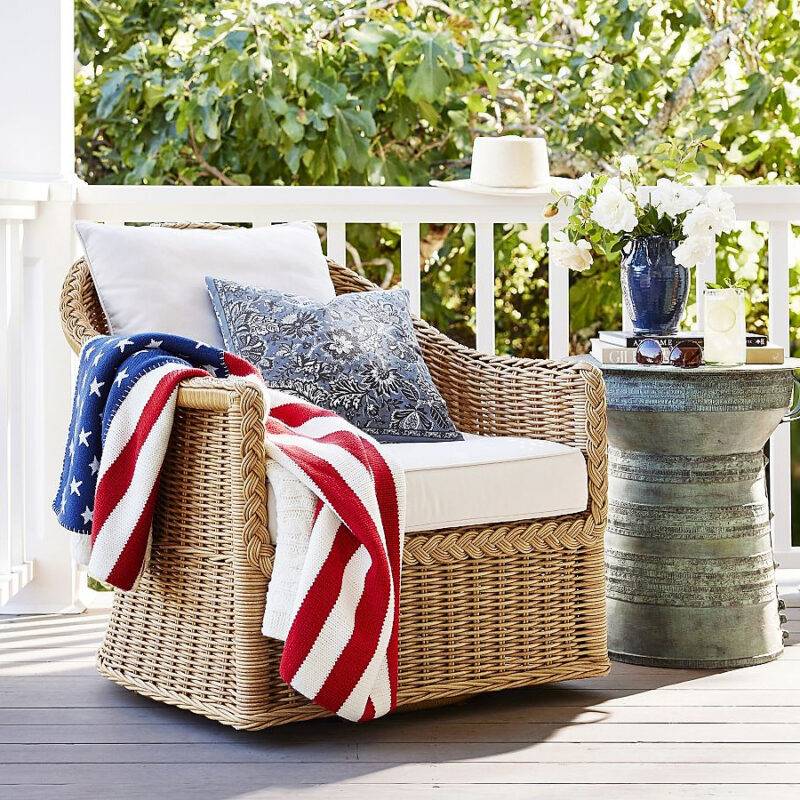 Americana Cable Knit Throw