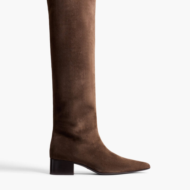 Andee Knee-High Boot in Ebano Suede Khaite