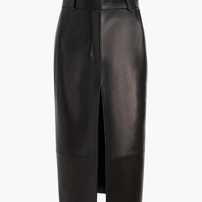 Anden Skirt in Black Leather Khaite