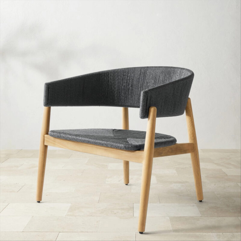 Anders Outdoor Club Chair, Black