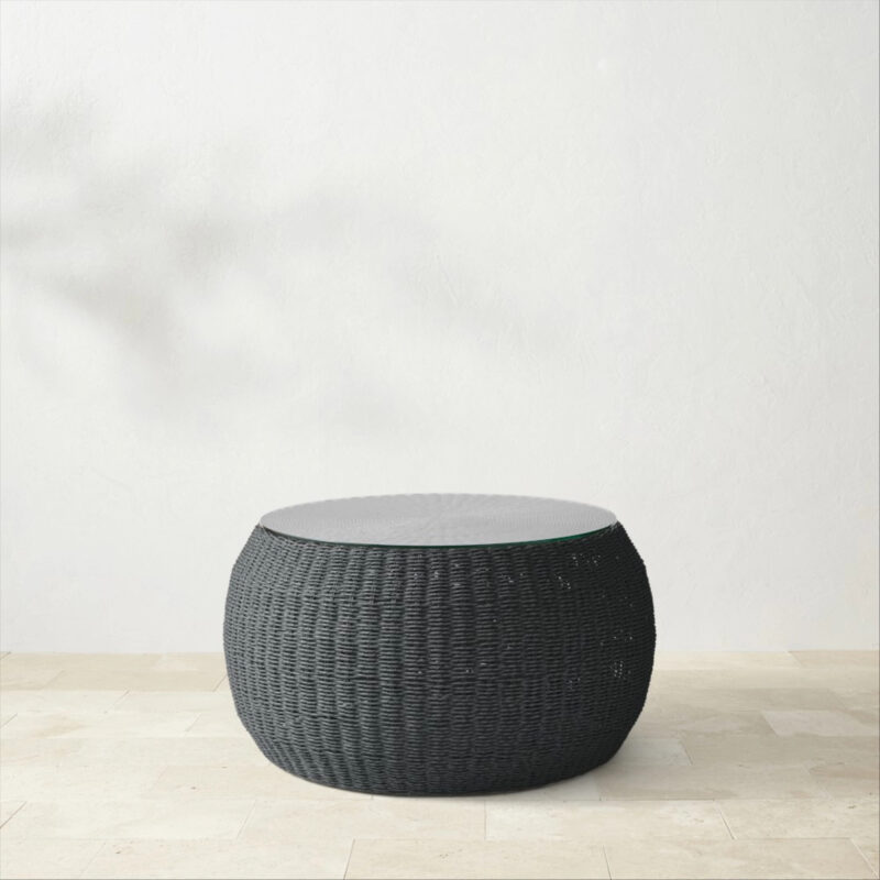Anders Outdoor Coffee Table (30"), Black
