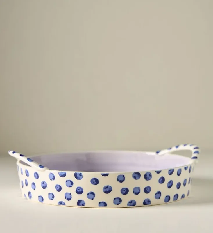Berry Icon Handpainted Stoneware Pie Dish