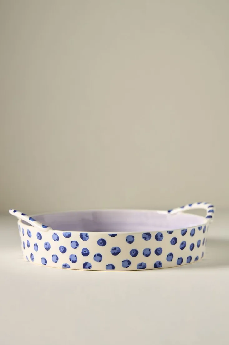 Berry Icon Handpainted Stoneware Pie Dish