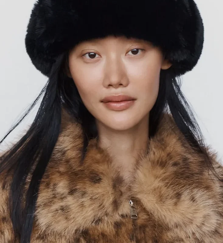 Faux Fur Knit Cloche Hat