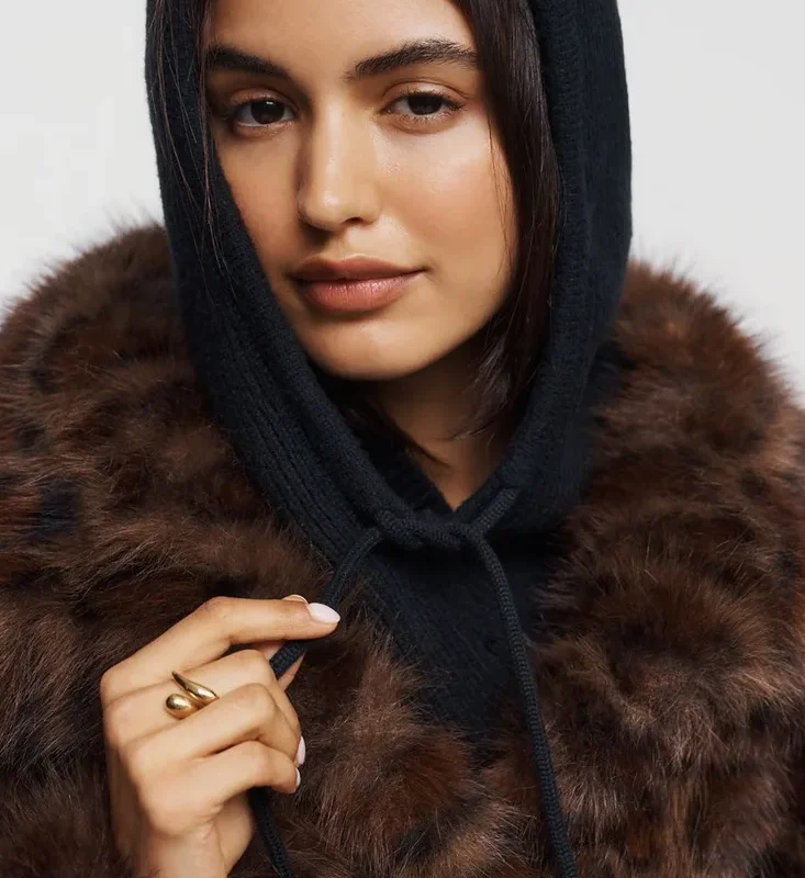 Ribbed Knit Hood