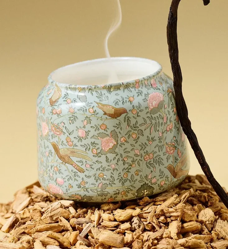 Printed Mini Gather Candle by Anthropologie: Woody Sandalwood & Vanilla