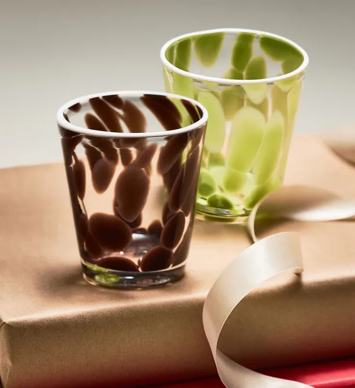 Dapple Dot Hand-Blown Juice Glass