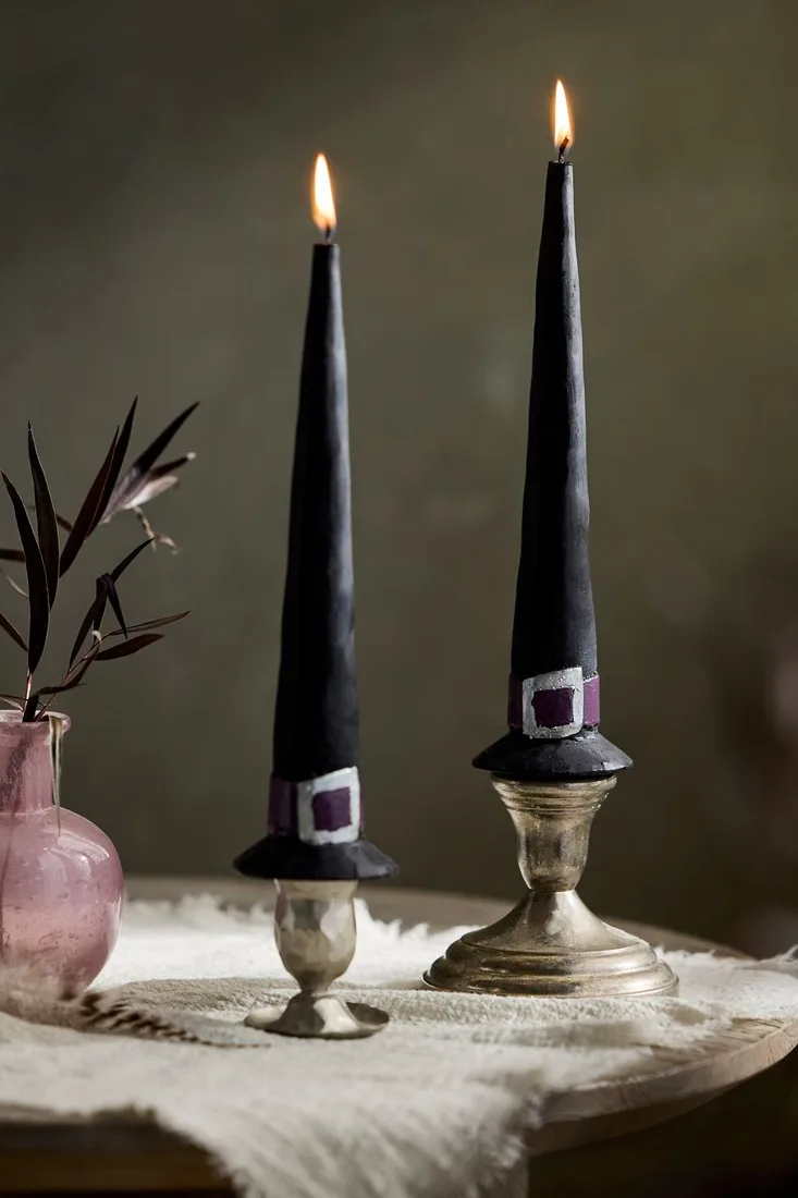 Terrain Witch Hat Taper Candles, Set of 2