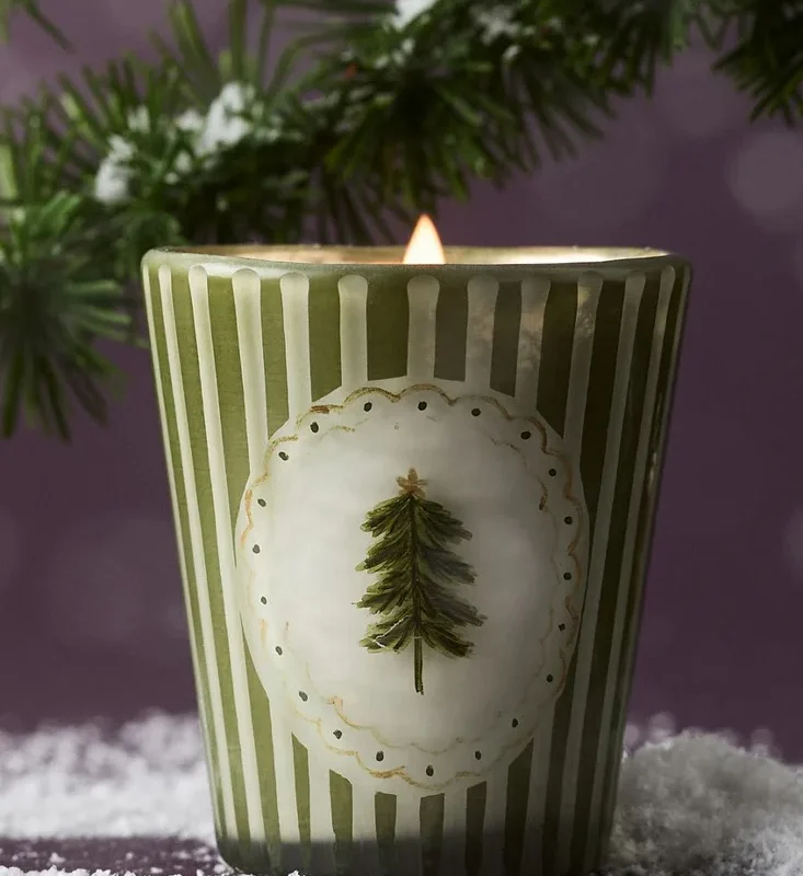 Christmas Tree Icon Woody Fresh Balsam & Cedarwood Glass Candle