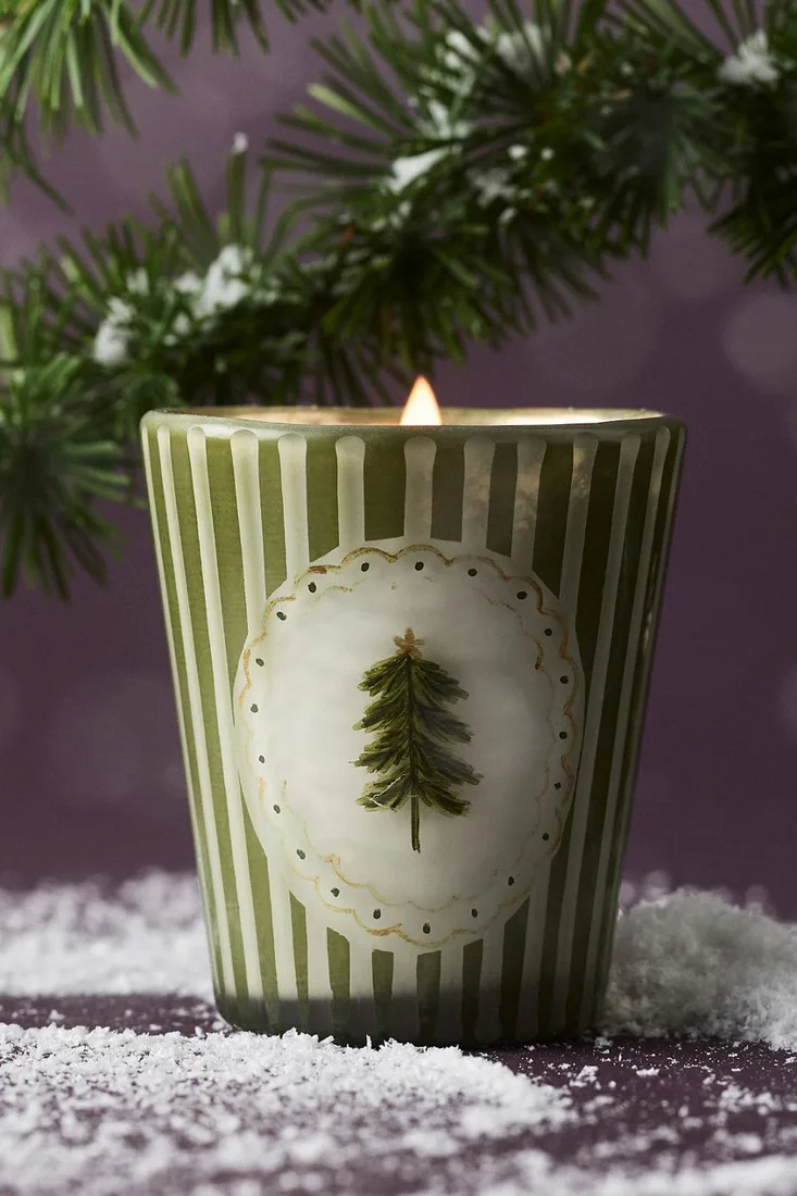 Christmas Tree Icon Woody Fresh Balsam & Cedarwood Glass Candle