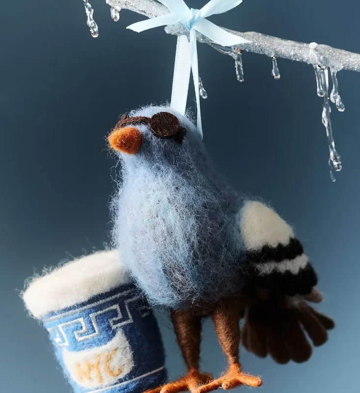 Felted City Pigeon Icon Ornaments