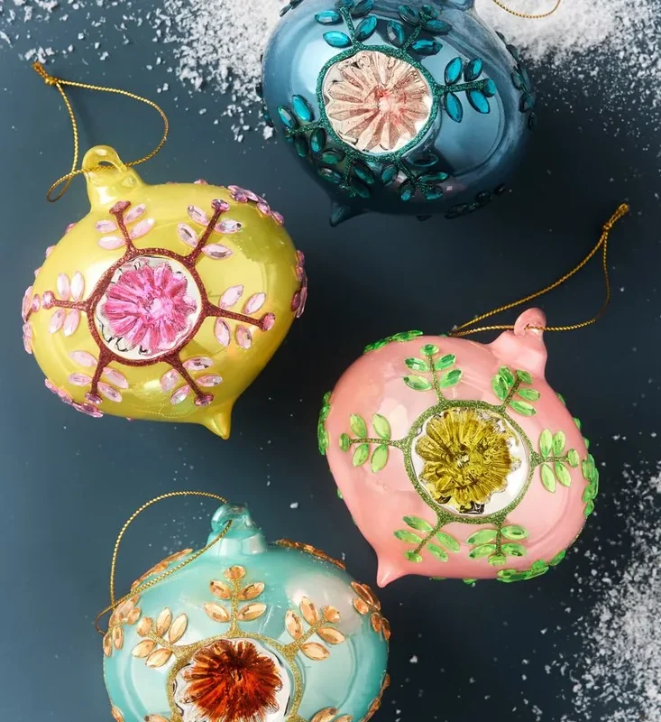 Vintaged Jeweled Bauble Ornament