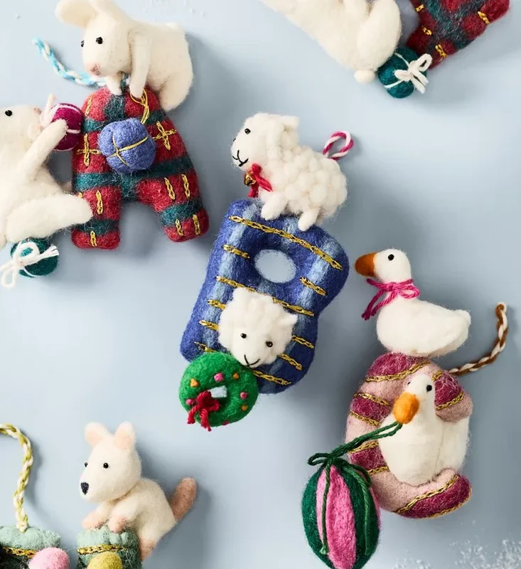 Holiday Helpers Felt Monogram Ornament