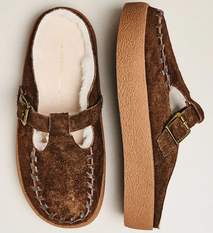 Intentionally Blank Textmsg Suede & Shearling Clog