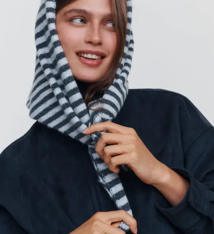 By Anthropologie Striped Triangle Scarf
