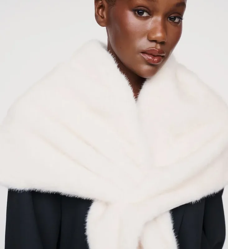 By Anthropologie Triangle Faux Fur Scarf