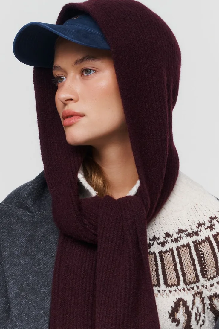 By Anthropologie Long Knit Hood Scarf
