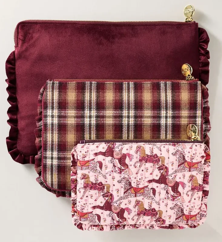 Stoney Clover Lane Set of 3 Flat Pouches