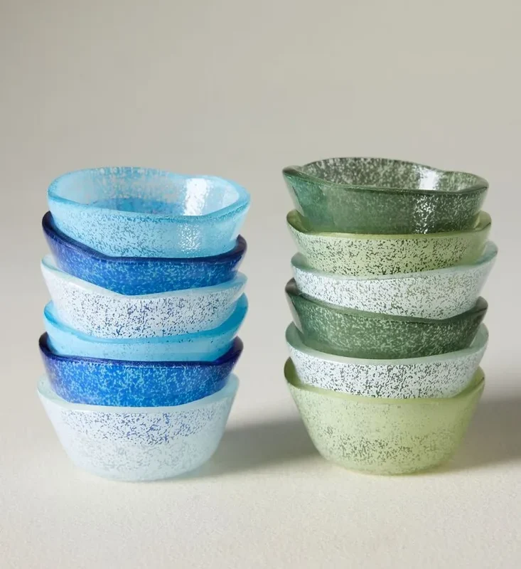 etúHOME Glass Pinch Pots, Set of 6