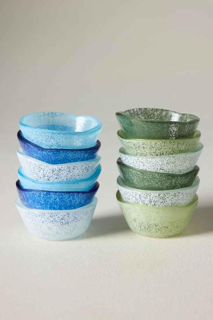 etúHOME Glass Pinch Pots, Set of 6