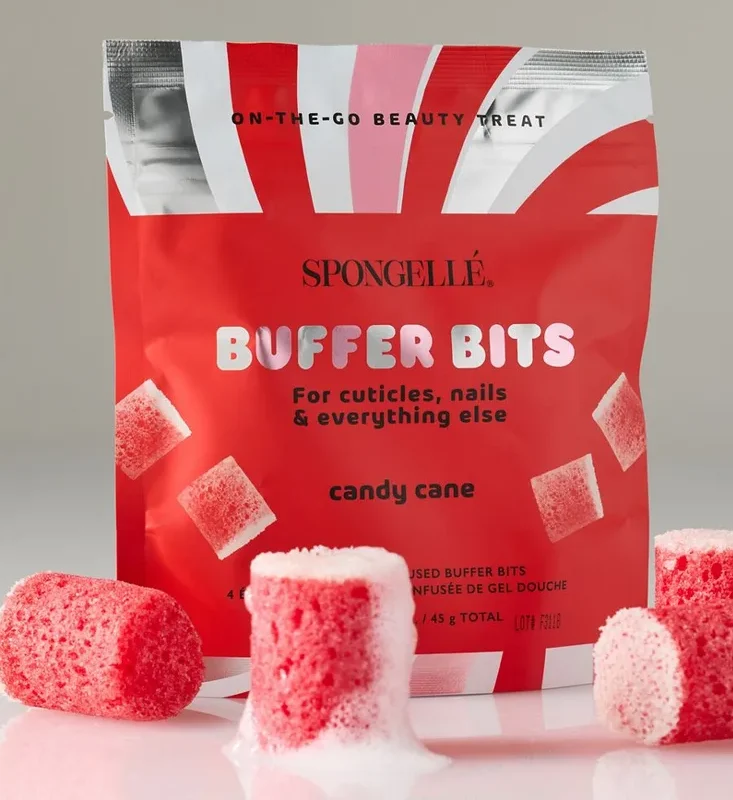 Spongellé Holiday PediPOP! Candy Cane Buffer Bits