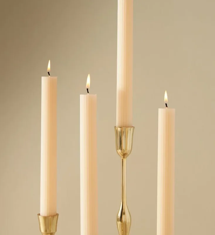 Fluted Taper Candles, Set of 4