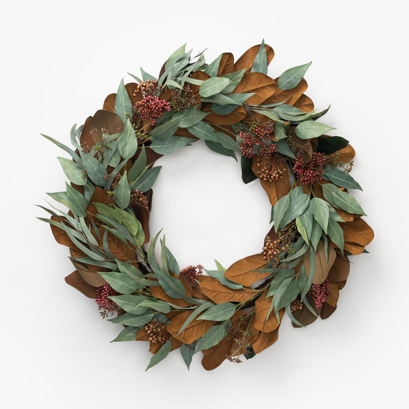 30" Faux Magnolia & Eucalyptus Wreath McGee & Co.