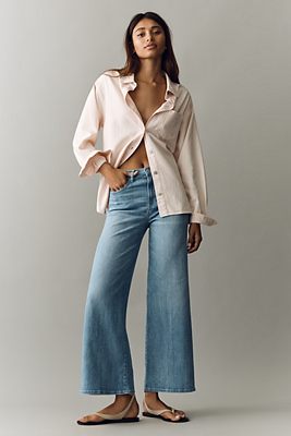 7 For All Mankind Lotta Ankle High-Rise Wide-Leg Jeans Anthropologie