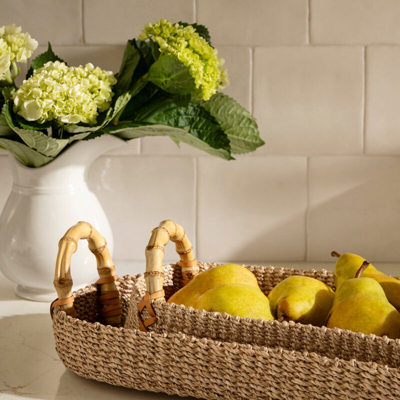 Abaca Tray with Bamboo Handles McGee & Co.