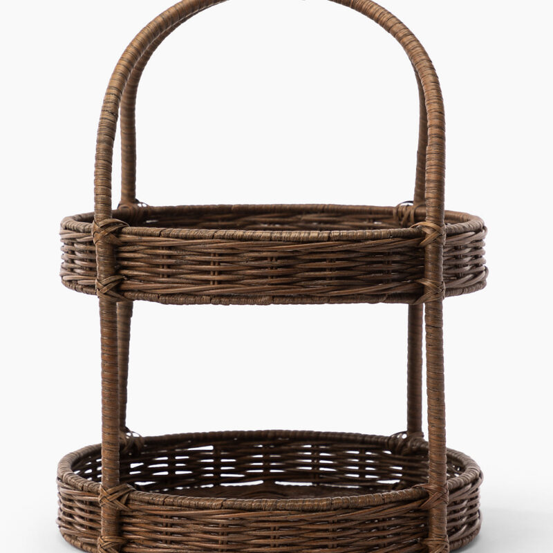 Aneesa Two-Tiered Wicker Tray McGee & Co.