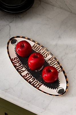 Bistro Tile Stoneware 24k Gold Accent Halloween Platter Anthropologie