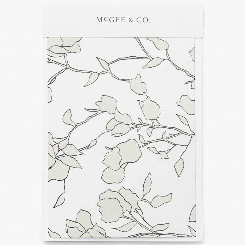 Blair Sketched Floral Wallpaper Swatch McGee & Co.