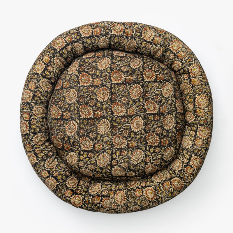 Brown Floral Printed Cotton Pet Bed McGee & Co.