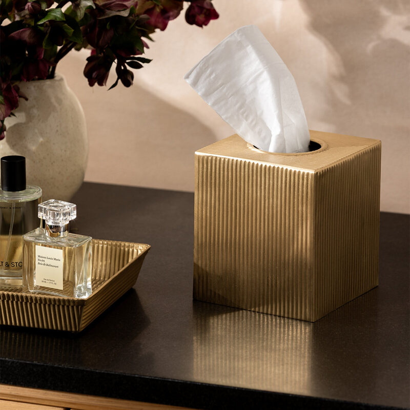 Calvert Brass Tissue Box Cover McGee & Co.