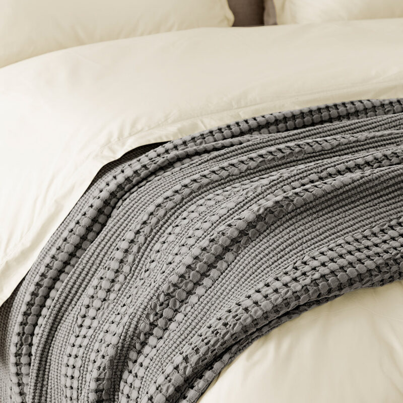 Carnel Gray Waffle Blanket McGee & Co.