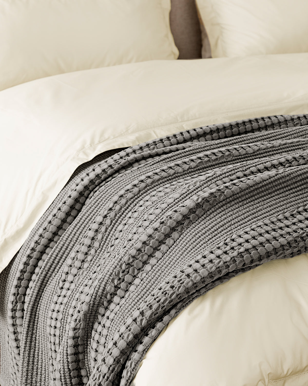 Carnel Gray Waffle Blanket McGee & Co.