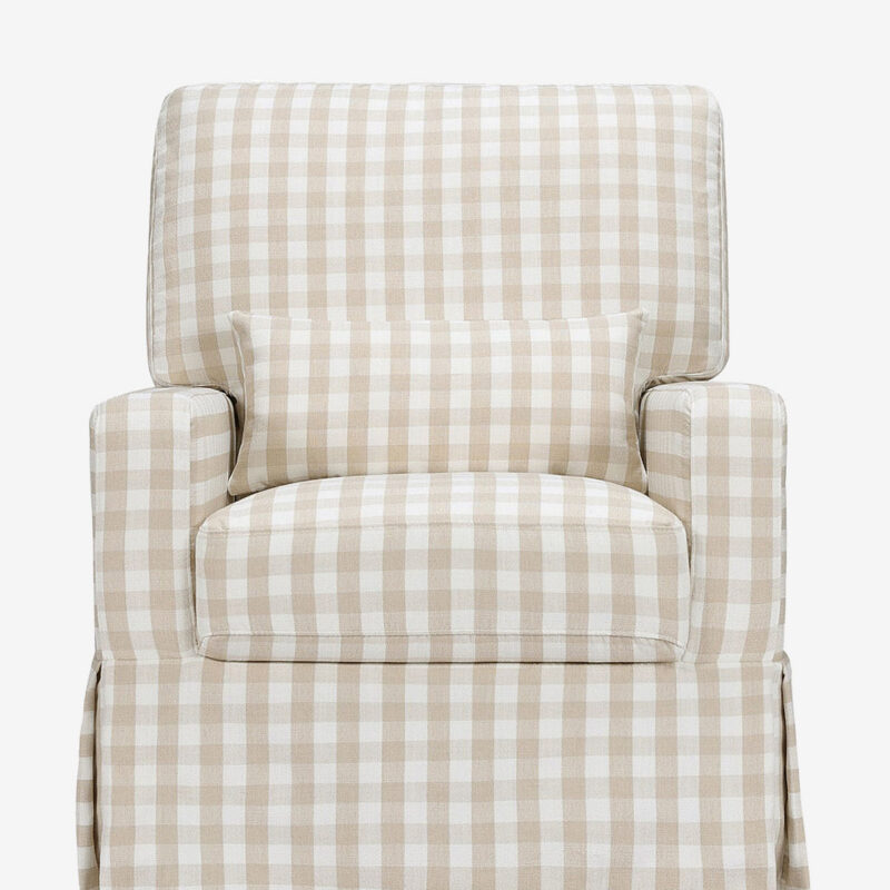 Crawford Pillowback Comfort Swivel Glider in Gingham McGee & Co.