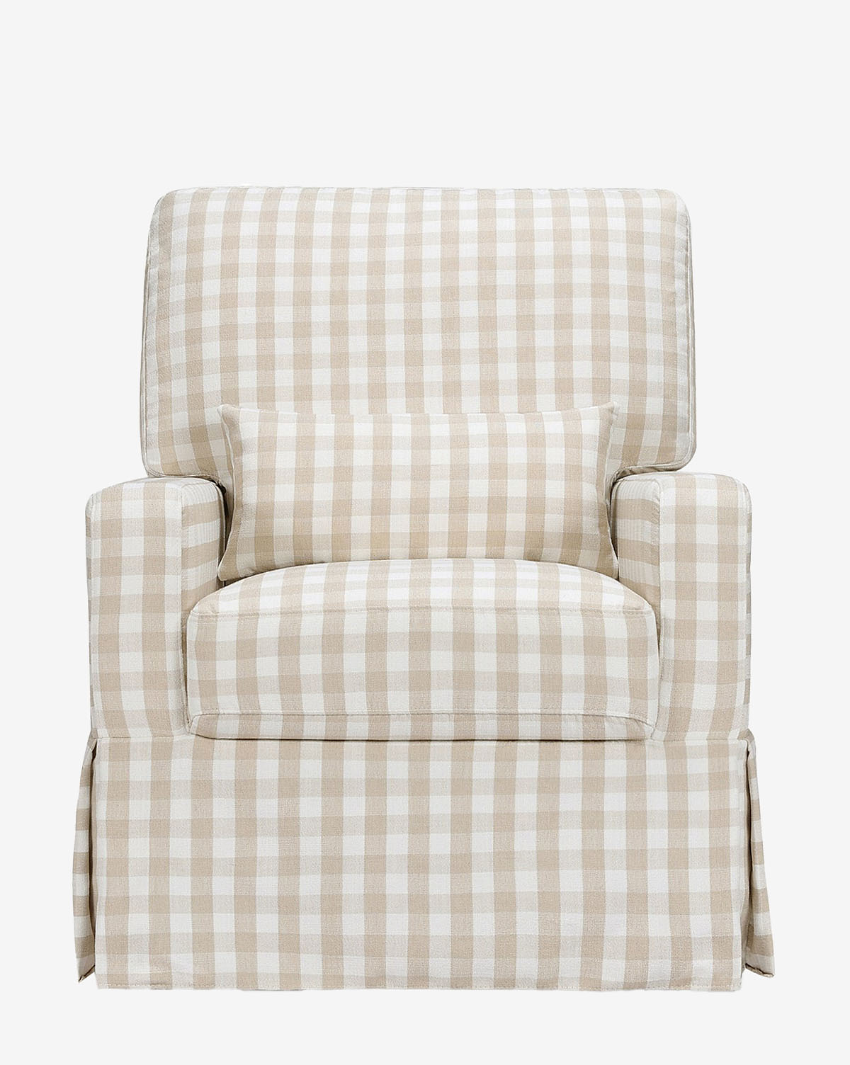 Crawford Pillowback Comfort Swivel Glider in Gingham McGee & Co.