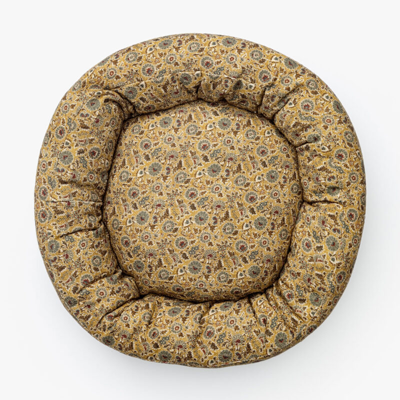 Cream Floral Printed Cotton Pet Bed McGee & Co.