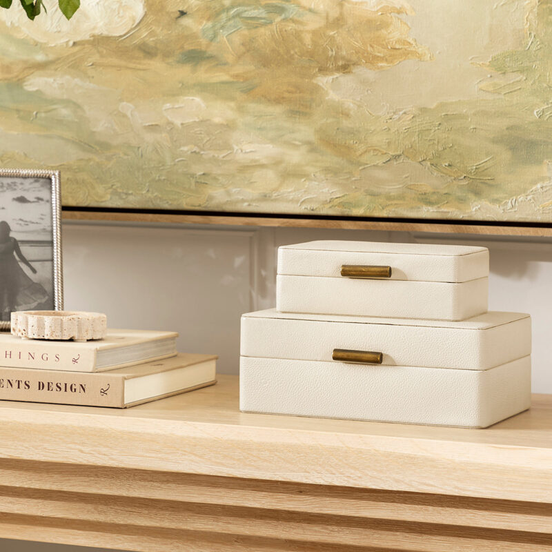 Cream Shagreen Box McGee & Co.