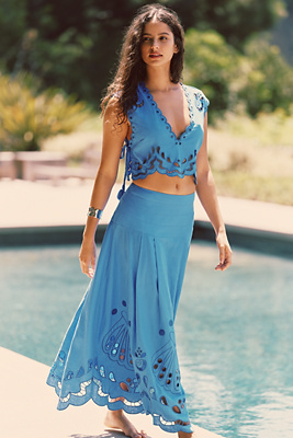 Farm Rio x Anthropologie Cutwork Maxi Skirt