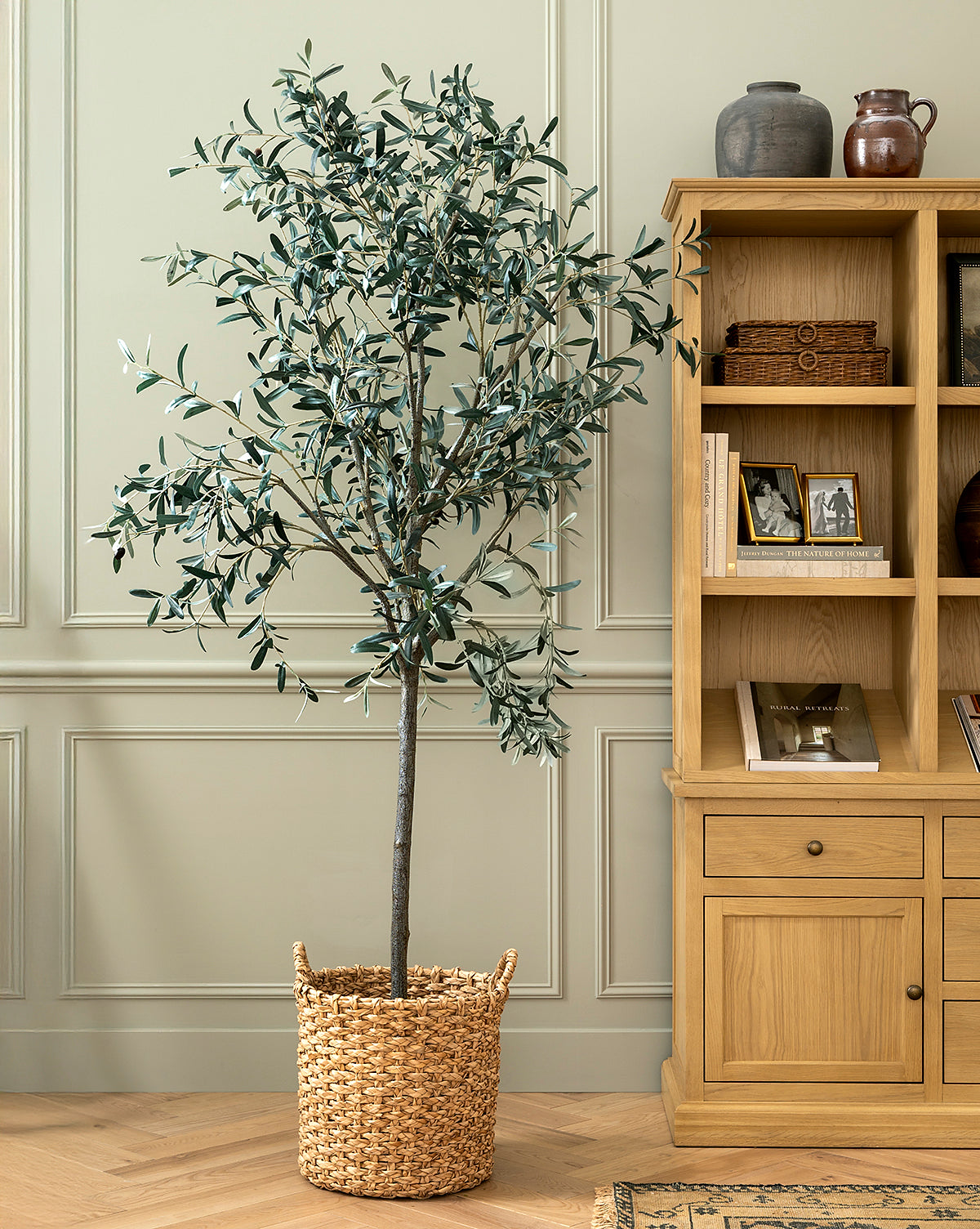 Faux 96" Olive Tree with Woven Pot McGee & Co.