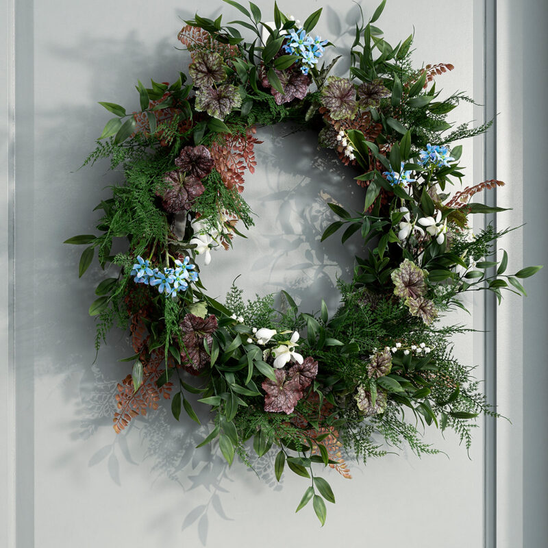 Faux Fern & Begonia Wreath McGee & Co.