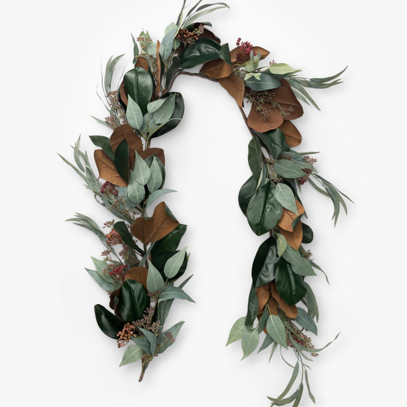 Faux Magnolia & Eucalyptus Garland McGee & Co.