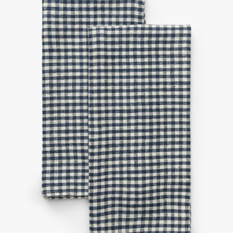 Gingham Check Linen Tea Towels (Set of 2) McGee & Co.