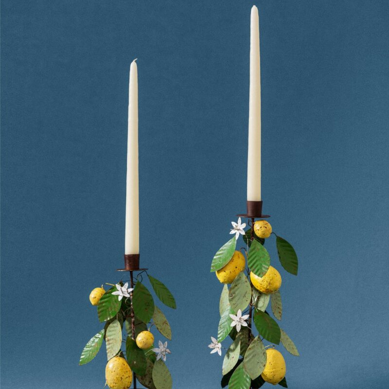 Hand-Painted Toleware Taper Holders (Set of 2) McGee & Co.
