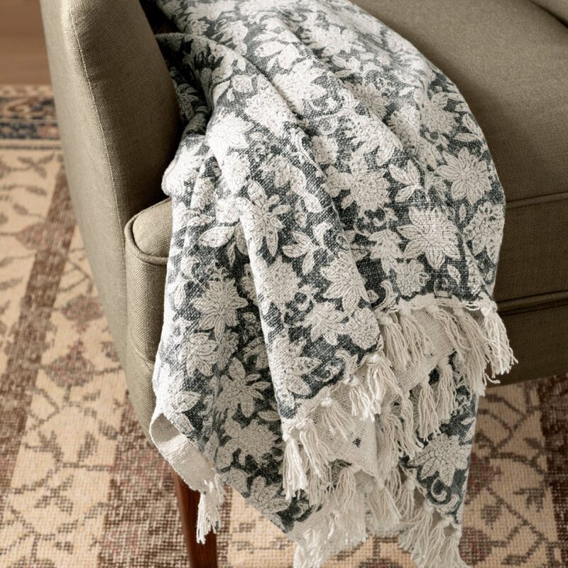 Handloomed Block Print Throw McGee & Co.