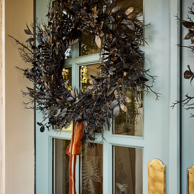 Morticia Pre-Lit Wreath with Bow McGee & Co.